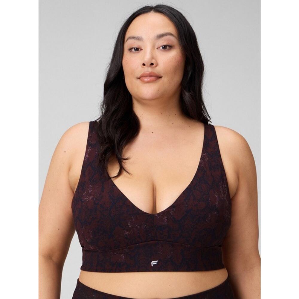 Fabletics PureLuxe longline Low Impact Bra Maroon 2XL NWT MSRP $49.95
